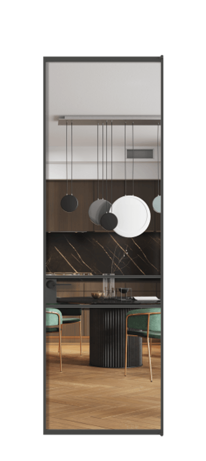 Алюминиевая дверь АЛПЛ040.02 Графитовый Прозрачное стекло "Кристал Вижн", калёное Цена 171970  | Volhovec