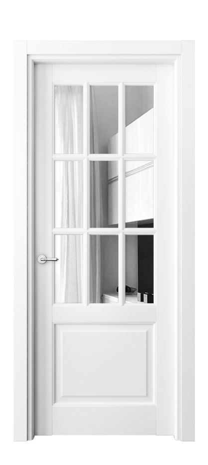 Межкомнатная дверь Тоскана Грильято 6312 Матовый белоснежный Двустороннее зеркало, триплекс Цена 114899 ₽ | Volhovec