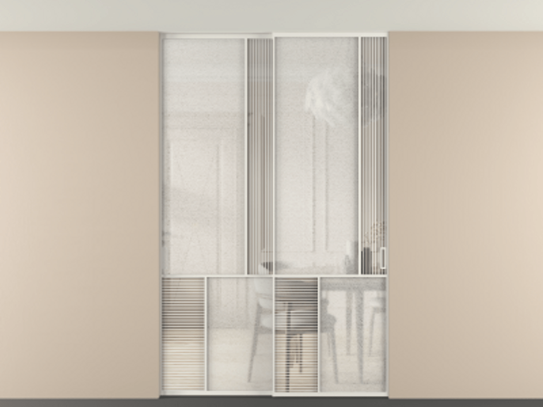 Перегородка Mosaic внутри проема двустворчатая в потолок #VENDORCODE# #FURNISH# #GLASS# Цена #PRICE# #CURRENCY# | Volhovec