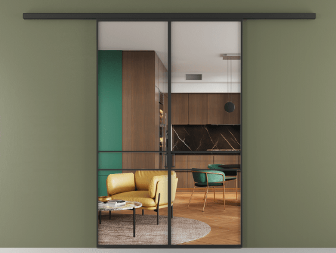 Перегородка Formato вдоль стены двустворчатая #VENDORCODE# #FURNISH# #GLASS# Цена #PRICE# #CURRENCY# | Volhovec