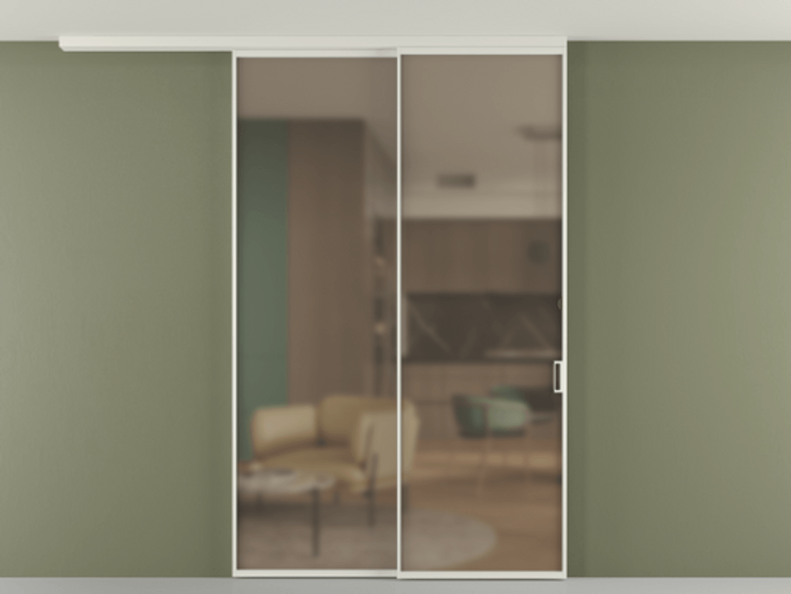 Перегородка Formato вдоль стены на потолок телескопик синхро 2 #VENDORCODE# #FURNISH# #GLASS# Цена #PRICE#  | Volhovec