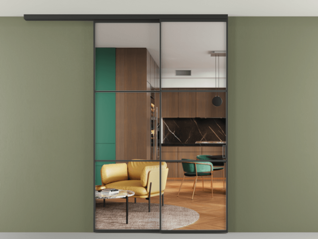 Перегородка Formato вдоль стены на потолок телескопик синхро 2 #VENDORCODE# #FURNISH# #GLASS# Цена #PRICE#  | Volhovec
