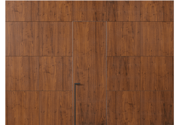 Панели для отделки стен Стеновая панель в древесной отделке Орех медный матовый. Цвет Орех медный матовый. Материал Шпон Naturwood. Коллекция Древесные отделки. Картинка.