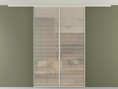 Алюминевая перегородка vd2_07 Алюминий тёплый серый Сатинированное оранжевое стекло, триплекс, 6мм. Цвет Алюминий тёплый серый. Материал Алюминий в эмали. Коллекция Перегородка Formato вдоль стены на потолок двустворчатая. Картинка.