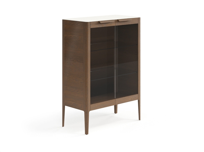 Мебель Витрина Piega. Цвет Дуб туманный матовый. Материал Массив дуба матовый. Коллекция Витрина Piega. Картинка.