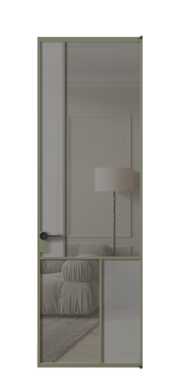 Межкомнатная дверь АЛПЛ041.20 АОТ Серый сатин матовое + Серый прозрачное. Цвет Алюминий оливковый тёмный. Материал Алюминий в эмали. Коллекция Мозаик. Фото. Дверь межкомнатная АЛПЛ041.20 АОТ Серый сатин матовое + Серый прозрачное. Цвет Алюминий оливковый тёмный. Материал Алюминий в эмали. Коллекция Мозаик. Картинка.