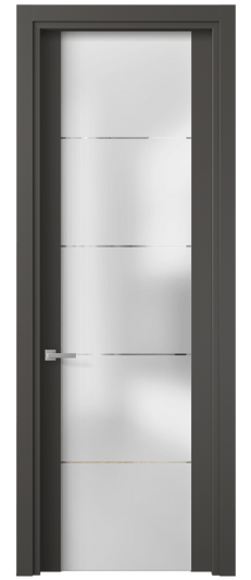 Дверь межкомнатная 4114 ПЭГФ ГРА. Цвет ПЭТ графитовый. Материал ПЭТ. Коллекция Planum. Картинка.