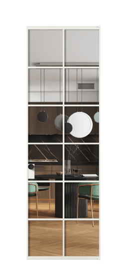 Дверь межкомнатная АЛПЛ040.05 АССР Crystalvision. Цвет Алюминий светло-серый. Материал Алюминий в эмали. Коллекция Formato. Картинка.