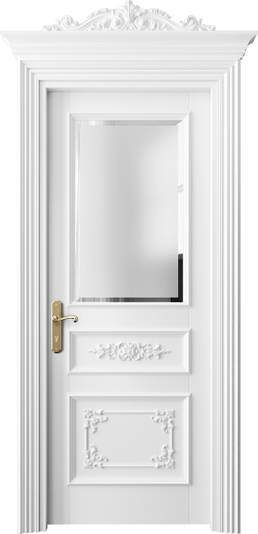 Дверь межкомнатная 6502 ББЛ САТ Ф. Цвет Бук белоснежный. Материал Массив бука эмаль. Коллекция Imperial. Картинка.