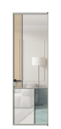 Межкомнатная дверь АЛПЛ041.20 АНСР 4 стекла. Цвет Алюминий нейтральный серый. Материал Алюминий в эмали. Коллекция Mosaic. Фото. Дверь межкомнатная АЛПЛ041.20 АНСР 4 стекла. Цвет Алюминий нейтральный серый. Материал Алюминий в эмали. Коллекция Mosaic. Картинка.