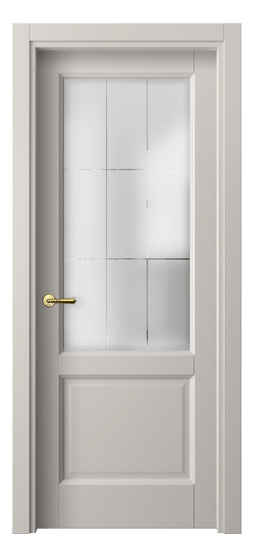 Дверь межкомнатная 1422 МОС Сатинированное стекло лофт. Цвет Матовый облачно-серый. Материал Гладкая эмаль. Коллекция Галант. Картинка.