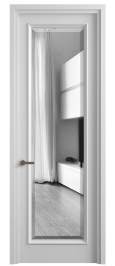 Дверь межкомнатная 6702 МБЛ ЗЕР ФАЦ. Цвет Матовый белоснежный. Материал Гладкая эмаль. Коллекция Шарм. Картинка.