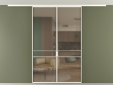 Перегородка Формато вдоль стены на потолок 2 створки