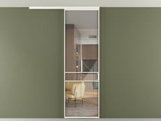 Перегородка Формато вдоль стены на потолок 1 створка