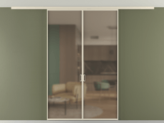 Перегородка Формато вдоль стены на потолок 2 створки