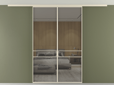 Перегородка Формато вдоль стены на потолок 2 створки