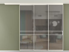 Перегородка Формато вдоль стены на потолок 3 створки с синхронным механизмом