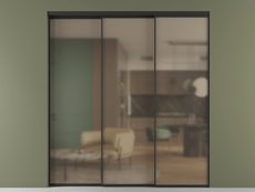 Перегородка Формато внутри проёма 3 створки с синхронным механизмом