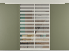 Перегородка Формато вдоль стены на потолок 2 створки