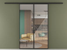 Перегородка Формато вдоль стены 2 створки