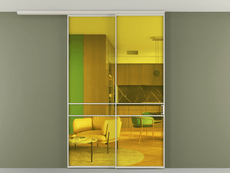 Перегородка Formato вдоль стены на потолок 2 створки с синхронным механизмом