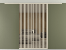 Перегородка Формато вдоль стены на потолок 2 створки