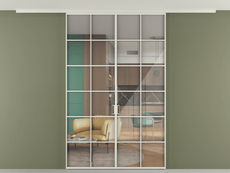 Перегородка Формато вдоль стены на потолок 2 створки