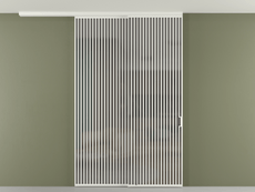 Перегородка Формато вдоль стены на потолок 2 створки с синхронным механизмом