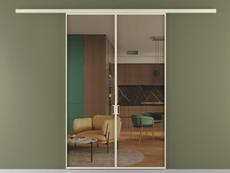 Перегородка Формато вдоль стены 2 створки