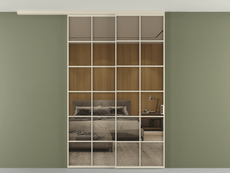 Перегородка Формато вдоль стены на потолок 2 створки с синхронным механизмом