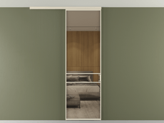 Перегородка Формато вдоль стены на потолок 1 створка