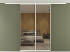 Перегородка Формато вдоль стены на потолок 2 створки