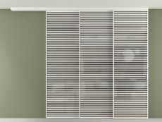 Перегородка Формато вдоль стены на потолок 3 створки с синхронным механизмом