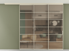 Перегородка Формато вдоль стены на потолок 3 створки с синхронным механизмом