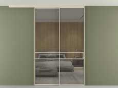 Перегородка Формато вдоль стены на потолок 2 створки с синхронным механизмом