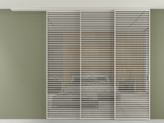 Перегородка Формато вдоль стены на потолок 3 створки с синхронным механизмом