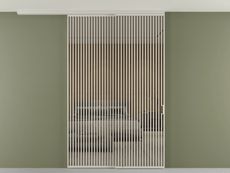 Перегородка Формато вдоль стены на потолок 2 створки с синхронным механизмом