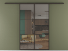 Перегородка Формато вдоль стены 2 створки