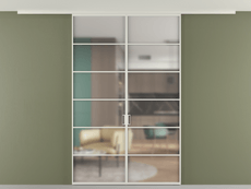 Перегородка Формато вдоль стены на потолок 2 створки