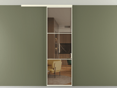 Перегородка Формато вдоль стены на потолок 1 створка