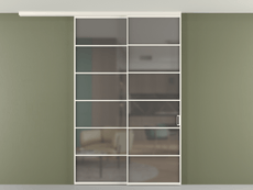 Перегородка Формато вдоль стены на потолок 2 створки с синхронным механизмом