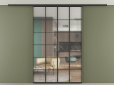 Перегородка Формато вдоль стены на потолок 2 створки