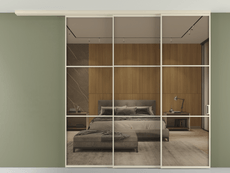 Перегородка Формато вдоль стены на потолок 3 створки с синхронным механизмом