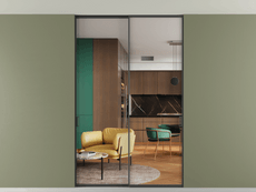 Перегородка Формато внутри проёма скрытое крепление в потолок 2 створки