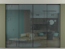 Перегородка Formato внутри проёма скрытое крепление в потолок 4 створки