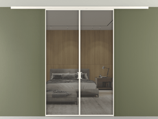 Перегородка Формато вдоль стены на потолок 2 створки