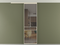 Перегородка Формато вдоль стены на потолок 1 створка