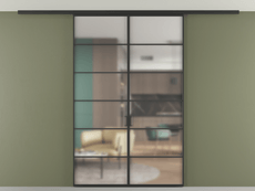 Перегородка Формато вдоль стены на потолок 2 створки