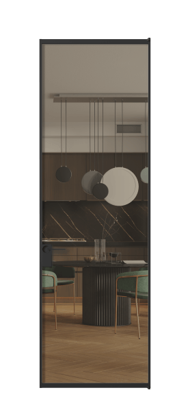 Межкомнатная дверь АЛПЛ040.01 Бронза триплекс ЧЕР. Цвет Алюминий Черный. Материал Алюминий. Коллекция Formato. Фото. Дверь межкомнатная АЛПЛ040.01 Бронза триплекс ЧЕР. Цвет Алюминий Черный. Материал Алюминий. Коллекция Formato. Картинка.