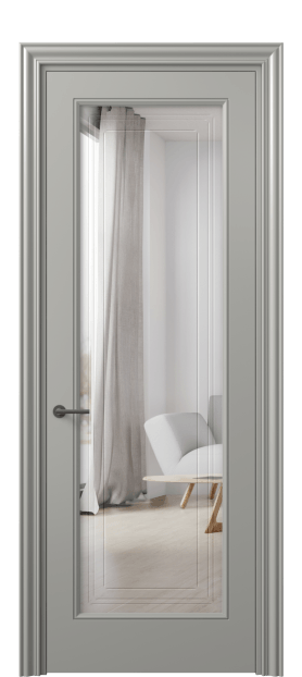 Межкомнатная дверь 8400 МНСР Двустороннее зеркало с гравировкой. Цвет Матовый нейтральный серый. Материал Гладкая эмаль. Коллекция Mascot. Фото. Дверь межкомнатная 8400 МНСР Двустороннее зеркало с гравировкой. Цвет Матовый нейтральный серый. Материал Гладкая эмаль. Коллекция Mascot. Картинка.